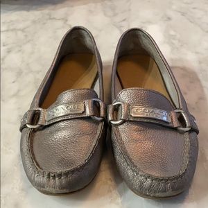 COACH metallic loafers